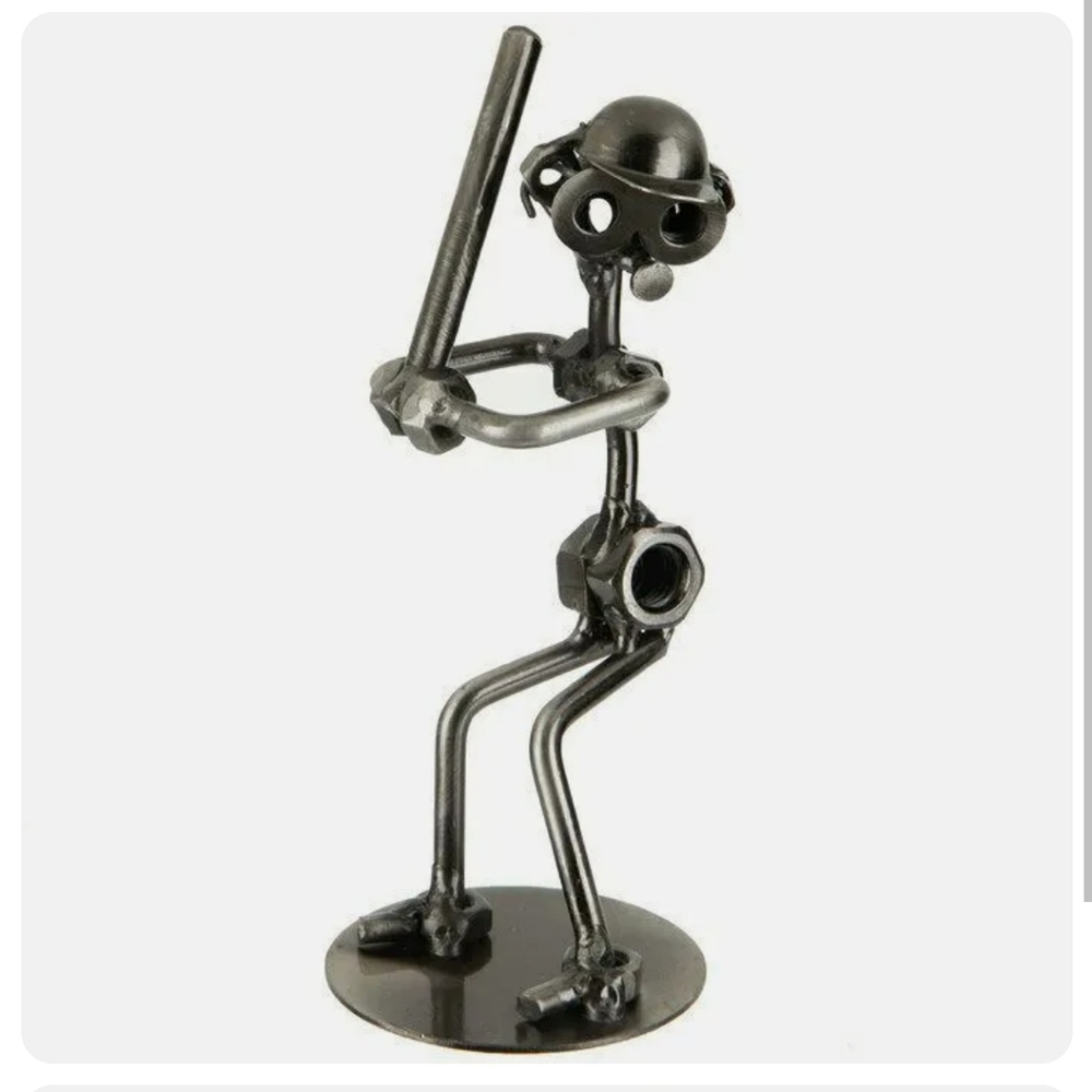 Nuts & Bolts Metal Baseball Player 6 1/2" By Houzz BNWT RETIRED